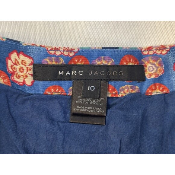 MARC JACOBS Faux Wrap Medallion Print Skirt Women 10 Tie A-Line Side Zip Lined - Picture 7 of 10